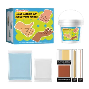 Kit calco mani 3D Dowmoo DIY con polvere per stampaggio, secchiello e strumenti