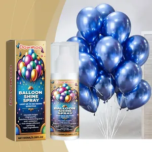 Gedetailleerde weergave van DOWMOO Ballon Glansspray met glanzend blauwe ballonnen
