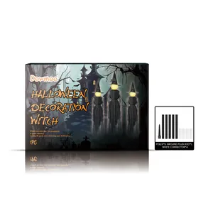 Halloween glowing witch decoration set with outdoor ground stakes for lawn decor