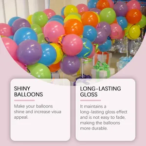 Vibrant shiny balloons demonstrating the effect of a long-lasting gloss enhancer spray