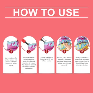 Instrucciones de cinco pasos para inflar los globos de fiesta con forma de tarta