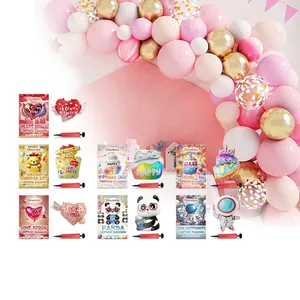 Globo de Papel de Aluminio Dowmoo Con Bomba Manual Corazón Panda Astronauta Pastel Para Decoración de Fiesta Cumpleaños San Valentín Boda