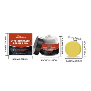 Dimensiones del bálsamo reparador interior Homonth con esponja y caja de embalaje