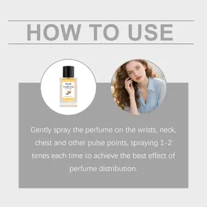 Detailed usage guide for vanilla eau de toilette showing application points on pulse zones