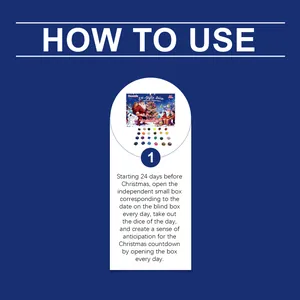 Step-by-step usage guide for the 24-day Christmas dice advent calendar surprise box