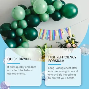 Detalle del spray brillante para globos con secado rápido y fórmula muy eficiente