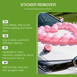 Detail view of spray adhesive remover for car surface cleaning and sticker removal.