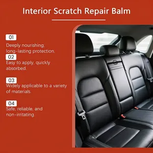 Cuidado de cuero interior de coche con bálsamo restaurador para arañazos y protección