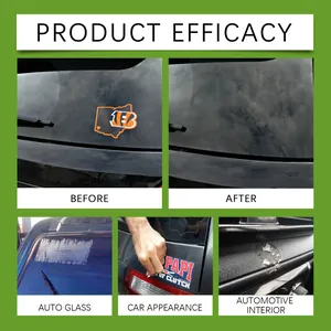 Effective car adhesive remover efficacy display for glass, exterior, and interior cleaning