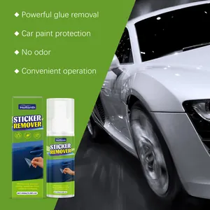 Powerful Homonth sticker remover spray and packaging showing car paint protection detail