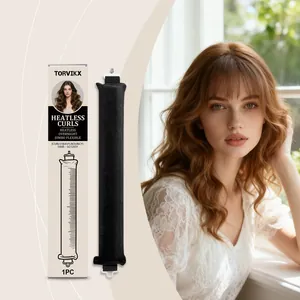 TORVIKX heatless curls jumbo flexible hair roller for natural bouncy waves effect