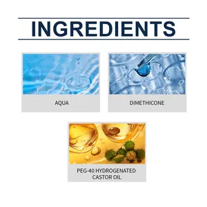 Ingredient list for latex balloon shine spray including Aqua, Dimethicone and Oil.