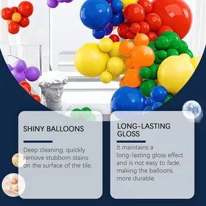 Primer plano de globos coloridos con acabado de alto brillo duradero por spray.