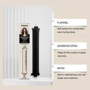Heatless hair curler with flannel and satin materials for comfortable overnight styling