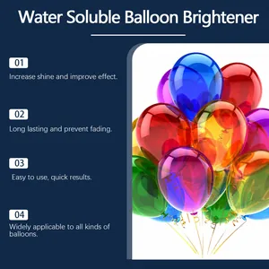 Globos de colores brillantes tratados con spray abrillantador para un brillo duradero.