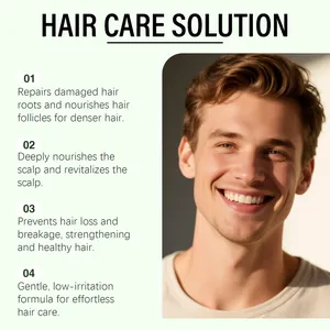 Close-up of a smiling young man with healthy hair highlighting hair care spray benefits
