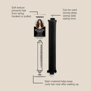 TORVIKX heatless satin hair curler for overnight styling and natural bouncy curls set