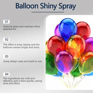 Detail view of balloon shiny spray features for long-lasting gloss and texture on latex balloons