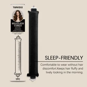 TORVIKX heatless curls rod with packaging for comfortable overnight hair styling.
