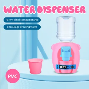 Cute pink mini water dispenser toy for kids kitchen pretend play made from PVC material