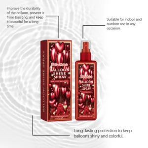 Gedetailleerd overzicht van DOWMOO 100ml ballonnenglansspray met fles en de doos
