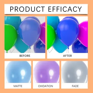 Demostración de spray brillante para globos de látex con resultados antes y después