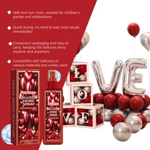 Infographic van DOWMOO ballonglansspray met veilige en sneldrogende eigenschappen