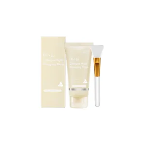Mascarilla de Noche de Colágeno HOYGI Con Cepillo de Silicona Suave Mascarilla Facial Peel-Off para Nutrir y Reafirmar la Piel Mascarilla Hidratante