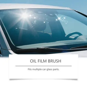 Oil film removal brush for automotive glass cleaning with sparkling finish effect.