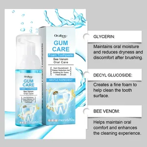 Détail des ingrédients du dentifrice mousse au venin d'abeille Oralhoe: glycérine et décylglucoside