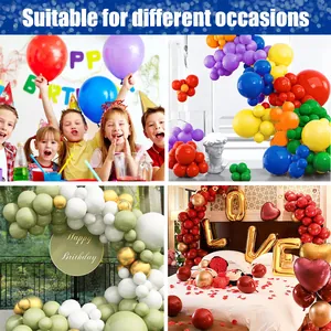 Glanzende ballonnen in diverse feestsituaties die de productwerking tonen.