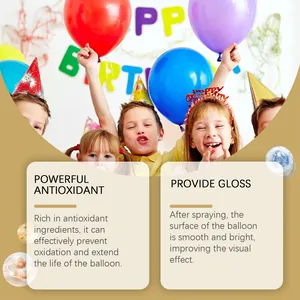 Gedetailleerde kaarten met antioxidant- en glanseffecten voor ballon glansspray