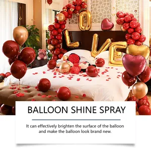 Close-up van glanzende ballonnen na gebruik van ballon glansspray voor resultaat
