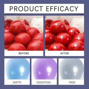 Confronto dell'efficacia dello spray lucidante per palloncini prima e dopo l'uso