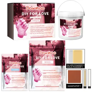 Kit de moulage manuel DIY premium pour couples avec poudre de moulage et peinture or argent