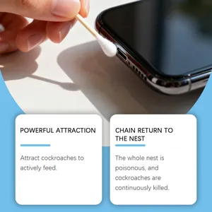 Close-up of a double-headed cotton swab cleaning a smartphone charging port detail