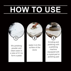 Guide d'utilisation en trois étapes de la poudre à polir le marbre pour la rénovation.