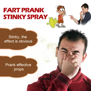 Detail view showing people reacting to the foul odor from a prank fart stinky spray