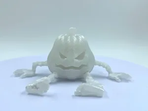 3D-gedrucktes weißes Kürbis-Monster mit beweglichen Gelenken für Halloween-Dekoration