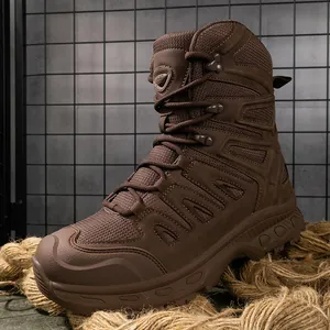 Robuuste bruine hoge tactische gevechtslaarzen voor outdoor trekking en wandelen