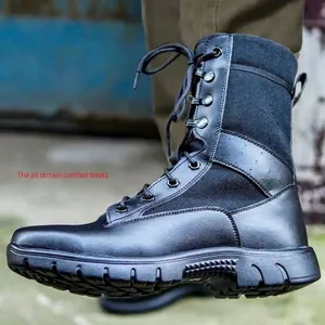 Botas tácticas de combate negras todo terreno con malla transpirable para hombre y mujer