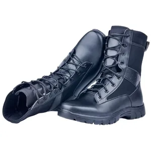 Botas tácticas de combate negras ligeras y transpirables para entrenamiento exterior mixto