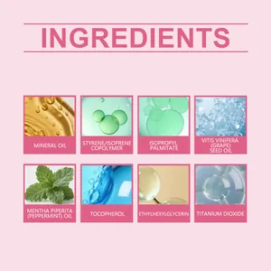 Vista macro degli ingredienti chiave per il gel labbra protettivo e idratante effetto cristallo