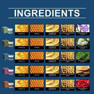 Détails des ingrédients des bougies parfumées au soja avec cire d'abeille et huiles végétales