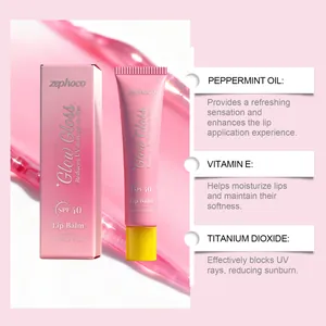 Vista dettagliata del balsamo labbra zephoco SPF 40 con olio di menta e vitamina E naturale