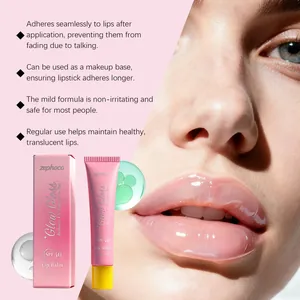 Primo piano dettagliato del balsamo labbra rosa lucido con scatola protettiva SPF 40
