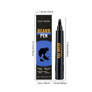 Dimensioni della penna per barba nera East Moon da uomo con applicatore a 4 punte