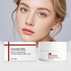 Close-up shot of caviar resurfacing pads 30 counts for nightly gentle skin exfoliation