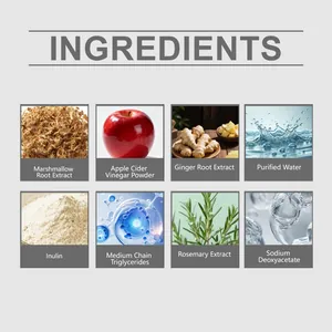 Detailed view of natural ingredients in dog herbal drops including marshmallow root and inulin