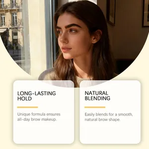 Vue détaillée de l'effet maquillage naturel des sourcils à longue tenue et finition précise